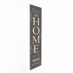 P Graham Dunn Multicolored Wood 60 in. H X 14 in. L X 0.75 in. W Bless this Home and all Who enter P