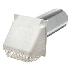 Deflect-O Jordan 14.75 in. L X 4 in. D Silver/White Aluminum/Plastic Vent Dryer Hood