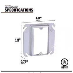 Southwire Square Steel 4 in. H X 4 in. W Box Cover