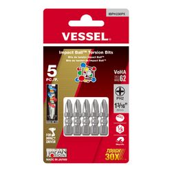 Vessel Impact Ball Phillips #2 X 1-3/16 in. L Torsion Bit Set Alloy Steel 5 pc