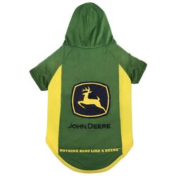 Pets First John Deere Green/Yellow Cat/Dog Hoodie Small