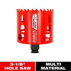Diablo Snap-Lock Plus 3-1/8 in. Carbide Tipped 2-3/8 in. L X 3/8 in. D Hole Saw