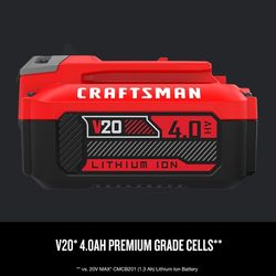 CRAFTSMAN V20 CMCB204 4 Ah Lithium-Ion Battery 1 pc