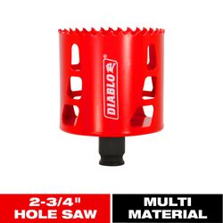 Diablo Snap-Lock Plus 2-3/4 in. Bi-Metal 2-3/8 in. L Hole Saw Arbor Included