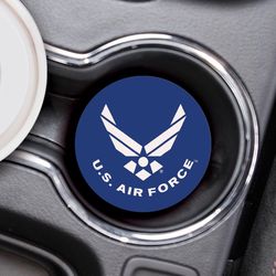 P Graham Dunn Blue/White Air Force Logo Car Coaster 1 pk