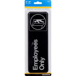 HILLMAN English Black Informational Plaque 3 in. H X 9 in. W