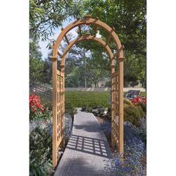 Vita Rosewood 88.7 in. H Brown Wood Garden Arbor