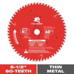 Diablo Steel Demon 6-1/2 in. D X 5/8 in. TiCo Hi-Density Carbide Circular Saw Blade 60 teeth 1 pk