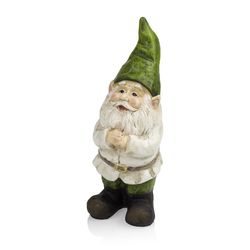 Alpine Polyresin Multi-color 12 in. Garden Gnome with Folded Hands Statue
