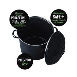 Granite Ware Steel Stock Pot 8 qt Black