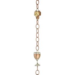 Good Directions Wine Glasses Rain Chain Bracket 3.25 in. W X 102 in. L