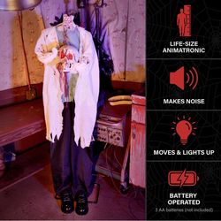Haunted Hill Farm 5.2 ft. Standing Shaking Headless Doctor Animatronic