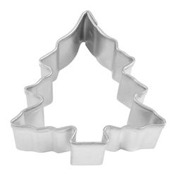 R&M International Corp 2 in. W X 2 in. L Christmas Tree Cookie Cutter Silver 1 pc