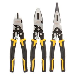DeWalt 3 pc Chrome Vanadium Steel Pliers Set Assorted in. L