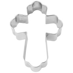 R&M International Corp 3 in. W X 4 in. L Elegant Cross Cookie Cutter Silver 1 pc