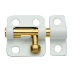 National Hardware Brass-Plated White Steel Window Bolt 2 in. L X .75 in. H 1 pk
