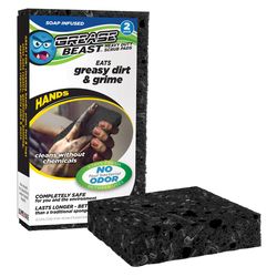 Grease Beast Non-Scratch Antibacterial Scrubber Sponge For All Purpose 3.25 in. L 2 pk