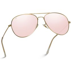 WearMe Pro Sunglasses Gold Frame Pink Lens