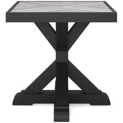 Signature Design by Ashley Beachcroft Black Square Stone Casual End Table