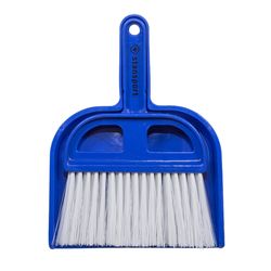 Stansport 8.5 in. W Soft Plastic Dust Pan with Whisk Broom