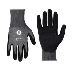 General Electric Unisex Dipped Gloves Black/Gray L 1 pair