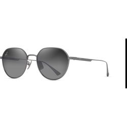 Maui Jim Kaulana AF Sunglasses Unisex Shiny Dark Ruthenium Frame Neutral Gray Lens Polarized