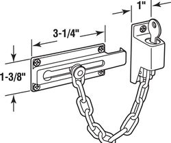 Prime-Line 3.25 in. L Bright Brass Brass Chain Door Guard