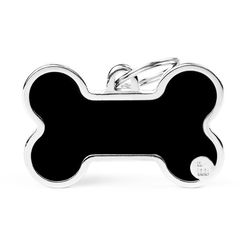 MyFamily Basic Handmade Black Bone Aluminum Pet Tags X-Large
