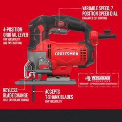 CRAFTSMAN 6 amps Corded Jig Saw Tool Only