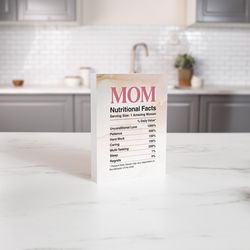 P Graham Dunn 7 in. H X 6 in. L White Wood Mom Nutritional Facts Word Block