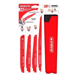 Diablo 6 and 9 in. Bi-Metal Reciprocating Saw Blade Set Multi TPI 14 pc