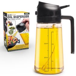 Olive Glow Glass/Plastic Oil Dispenser
