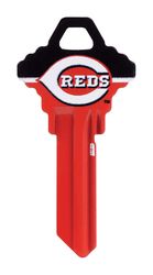 HILLMAN MLB Cincinnati Reds House/Office Key Blank 68 Single For Schlage Locks Red