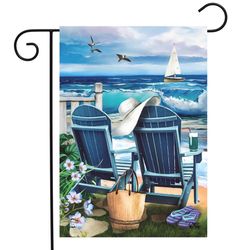 Briarwood Lane Seaside Escape Summer Garden Flag 12.5 in. W X 18 in. L