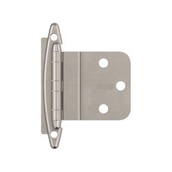 Amerock 2 in. W X 2-3/4 in. L Satin Nickel Steel Decorative Hinge 2 pk