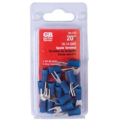 Gardner Bender 16-14 Ga. Insulated Wire Spade Terminal Blue 20 pk