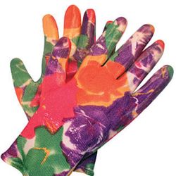 Garden Works One Size Fits All Nitrile/Spandex  Floral Infusion Multicolored Gardening Gloves
