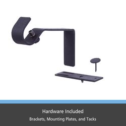 Kenney Fast Fit Matte Black Modern/Contemporary Curtain Rod Bracket 5/8 in. L