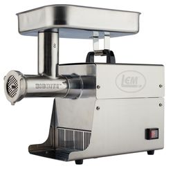 LEM Big Bite Brushed Silver 1 speed 7 lb #8 Electric Meat Grinder .5 HP