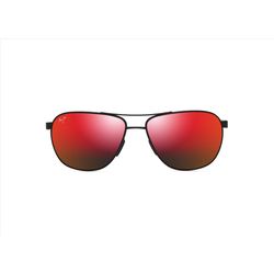 Maui Jim Castles Sunglasses Unisex Matte Black Varnish with Dark Havana Frame Hawaii Lava Lens Polar