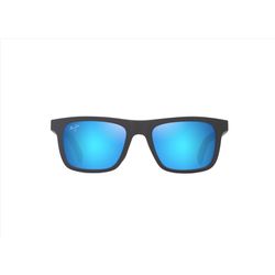 Maui Jim Moaka Sunglasses Unisex Matte Solid Grey Frame Blue Hawaii Lens Polarized