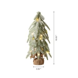 Glitzhome 1-1/2 ft. Full LED 20 ct Frosted Artificial Christmas Tree