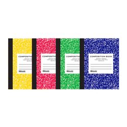 Bazic Products 9-3/4 in. W X 7-1/2 in. L Wide Ruled Stitched Assorted Marble Composition Book