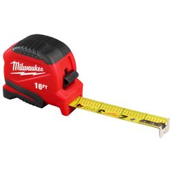 Milwaukee 16 ft. L X 1.92 in. W Compact Tape Measure 1 pk