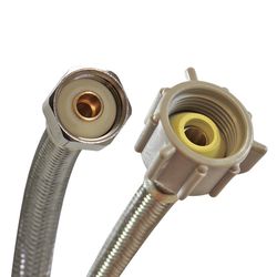 Fluidmaster FITS-ALL 1/2 in. Ballcock X 7/8 in. D Ballcock 9 in. Braided Stainless Steel Toilet Supp