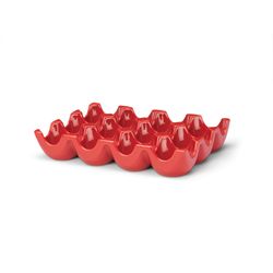 Rachael Ray Red Stoneware Sittin Pretty Egg Plate 1 pk