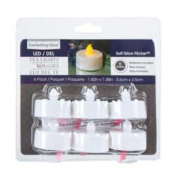 Gerson Everlasting Glow White No Scent Tealight Flameless Flickering Candle