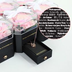 Mossify Women's Heart Pink Necklace Water Resistant