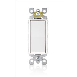 Leviton Decora 15 amps Single Pole Rocker Switch White 1 pk