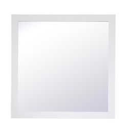 Home Living 36 in. H X 36 in. W White MDF Wall Mirror